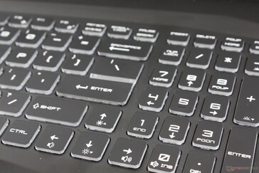 Arrow keys are full size while the NumPad keys are narrower