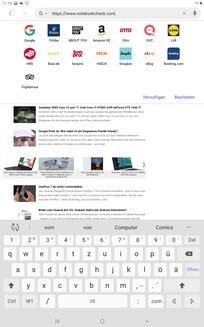 Using the default keyboard in portrait mode