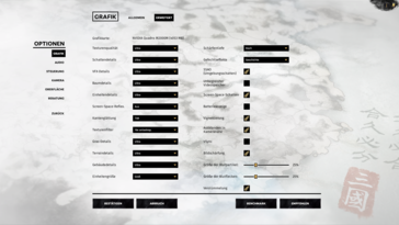 Advanced graphics settings