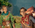 Pictured: Zoe and Mio in Zoe's simulated world and are just meeting their newly hatched dragons (Image Source: Hazelight Studios)