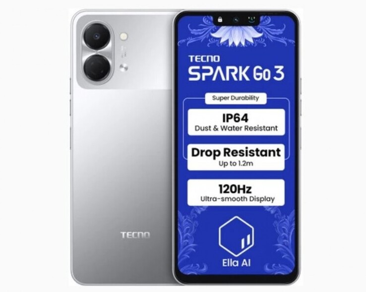 The Tecno Spark Go 3 smartphone has a 6.74-inch LCD display (Image source: Tecno)
