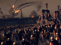 An image showing a siege and onagers in Total War: Attila.