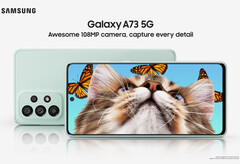 The Galaxy A73 5G is the fifth Galaxy A series smartphone announced this month. (Image source: Samsung)