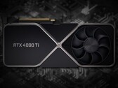 RTX 4090 Ti supposedly breaches the 100 TFLOPS barrier. (Image source: Nvidia (mocked up 3090)/Unsplash - Daniel R Deakin)
