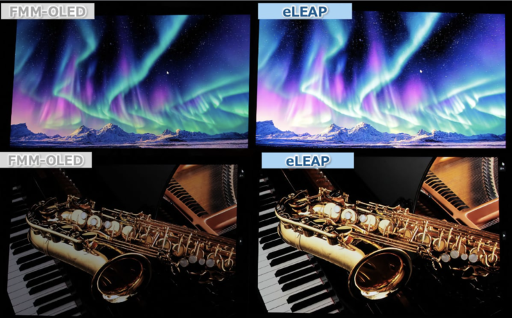 Standard FMM and eLEAP OLED display comparison (Image source: JDI)