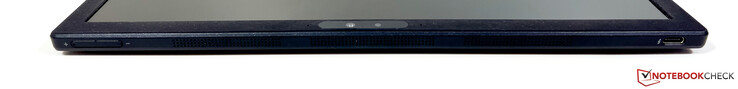 Left: Volume, USB-C 4.0 w/ Thunderbolt 4 (40 Gb/s, DisplayPort ALT mode 1.4, Power Delivery)