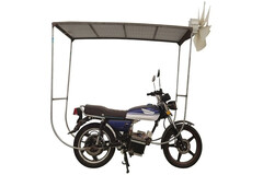 The wind/solar-powered motorcycle. (Image source: YongLE Risheng)