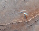 A dust devil photographed on Mars (Image source: ESA, TGO, and CaSSIS; cropped)
