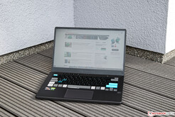 The Asus Zephyrus G14 GA401Q in the shade