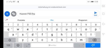 Using the default keyboard in landscape mode