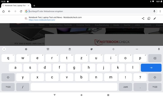 Keyboard in landscape mode