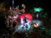 A image from the game Grim Dawn showing a character and several monsters.
