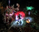 A image from the game Grim Dawn showing a character and several monsters.