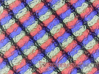 Subpixels array are slightly grainy due to the matte overlay