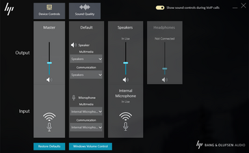 Direct VOIP controls from the B&O software