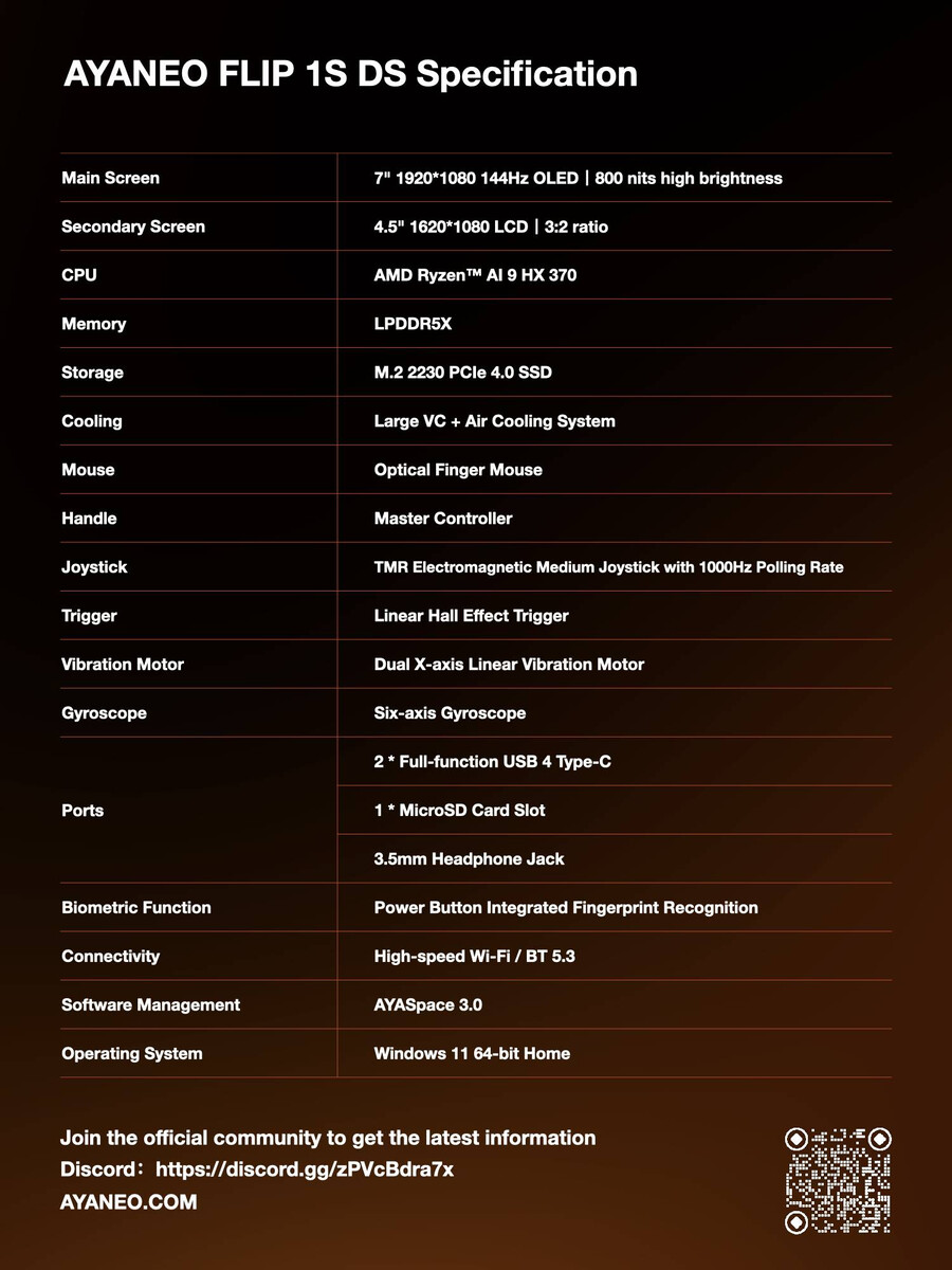 Ayaneo เผยสเปก Flip 1S DS อย่างเป็นทางการ 2 ayaneo-flip-1s-ds-reveals