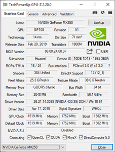 Huawei MateBook 14 GeForce MX250