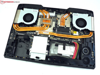 GT75 for comparison. Note the slightly different cooling solutions between the two systems