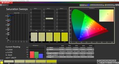 CalMAN Saturation (Profile: Native, Target Color Space: P3)