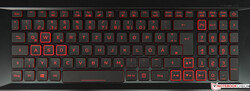 A look at the keyboard on the Aspire Nitro 5 AN517...