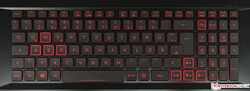 A look at the keyboard on the Aspire Nitro 5 AN517...