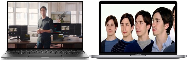 Intel's Justin is trying to ignore the voice of reason from Apple Mac's Justin. (Image source: Dell/Intel/Apple - edited)