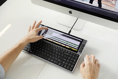 The FICIHP Multifunctional Keyboard is an external keyboard with the ZenBook Duo&#039;s second screen. (Image source: FICIHP)