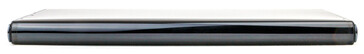 Right edge (closed): power button/fingerprint sensor, volume control