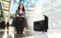 The ridable electric carry-on suitcase is supposed to help with long walks inside airports (Image: Modobag)