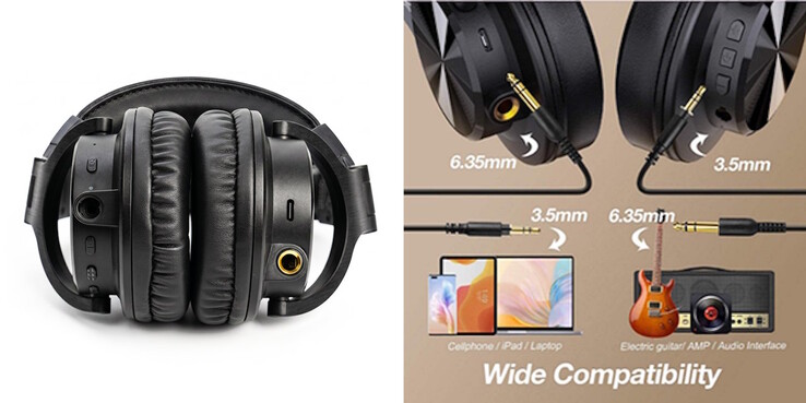 The OneOdio Fusion A70 Gen 2 headphones can connect wirelessly or with cables to audio sources.