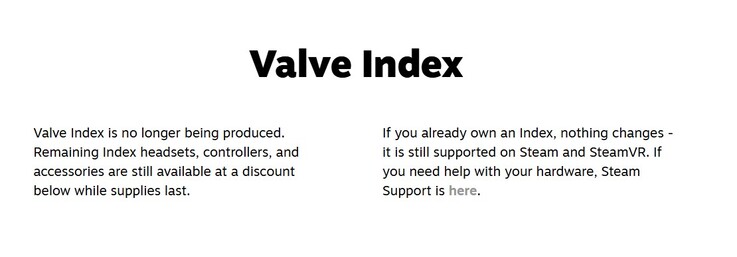 Update on Valve Index. 
