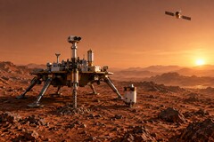 Concept art of China’s Tianwen-3 mission, which aims to return Martian rock and soil samples to Earth.