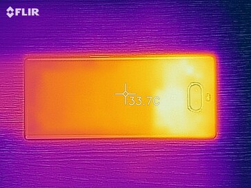 Heat map of the top of the device under load