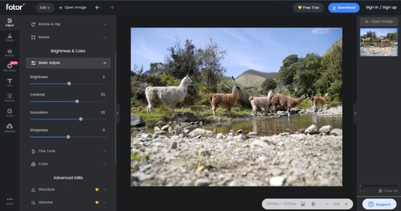 Fotor's somewhat basic UI may be both a strength and a weakness, especially for beginners. (Image source: author)
