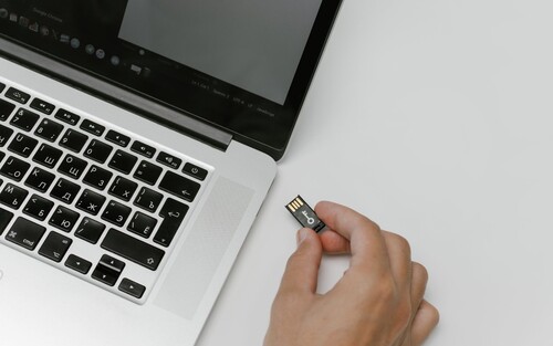Hardware key on a laptop