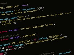 PHP source code on a dark screen