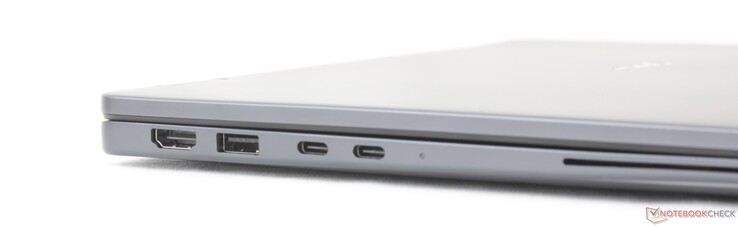 Left: HDMI 2.1, USB-A 3.2 Gen. 1 (5 Gbps), 2x USB-C Thunderbolt 4 w/ DisplayPort 2.1 + Power Delivery