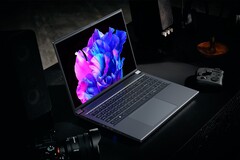 Acer&#039;s Swift X 16, shown here in the Iron colorway, comes with a 1,080p webcam (Image source: Acer)