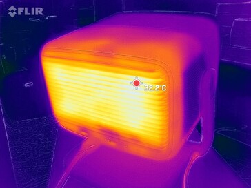 The hot spots at the back are just over 40 °C