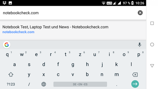 Keyboard in landscape mode