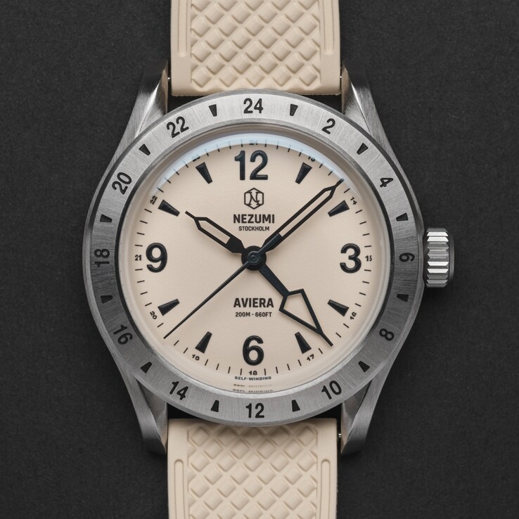 The Nezumi Aviera GMT watch is available in white all-lumed dial (Image source: Nezumi Studios)