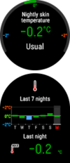 The Nightly Skin Temperature Sensing feature. (Image source: Polar)