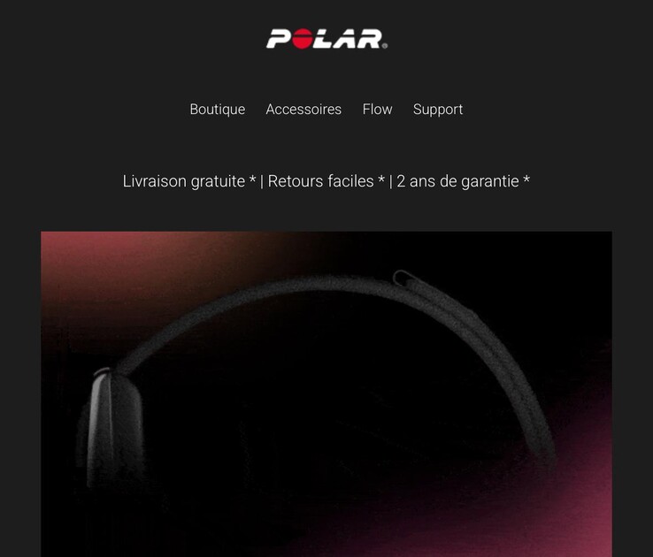 A teaser image of the upcoming Polar wearable shared in an email to Polar customers. (Image source: u/Ok-Employee-8939 via Reddit)
