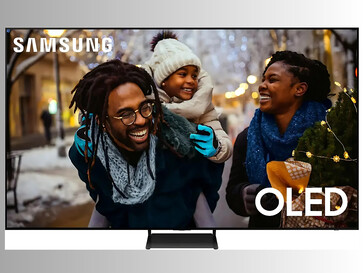 Samsung 83-inch S85D OLED TV front shot (Image source: screenshot, Samsung Electronics)