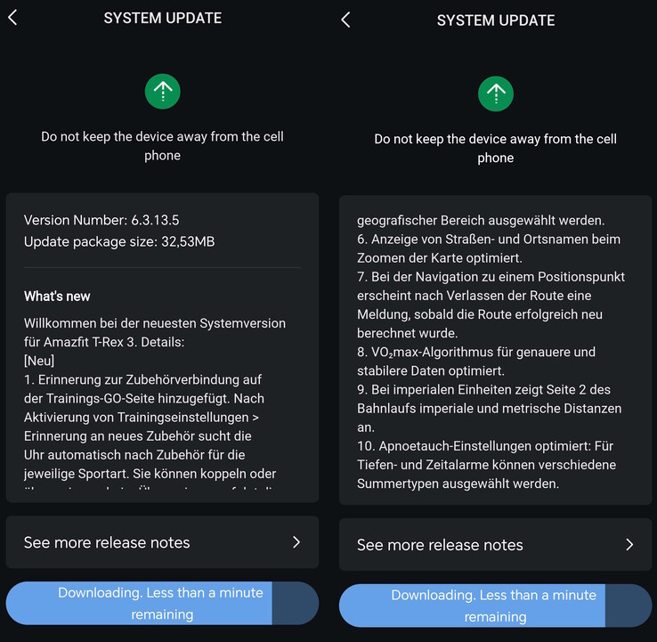 The update to version 6.3.13.5 also introduces new features
