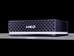 The image shows an edited version of the Ryzen AI Halo marketing image.