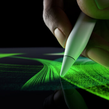 'Barrel roll', enabled by a built-in gyroscope, changes the orientation of certain drawing tools (Image source: Apple)