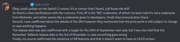 Nintendo Switch 2 rumor (update). (Image source: via ResetEra)