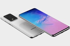 An accurate render of the forthcoming Galaxy S20. (Source: @OnLeaks x CashKaro)