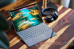 The Surface Pro 9 is rumoured to be receiving an &#039;Intel 14th-gen&#039; refresh later this quarter, current model pictured. (Image source: Notebookcheck)